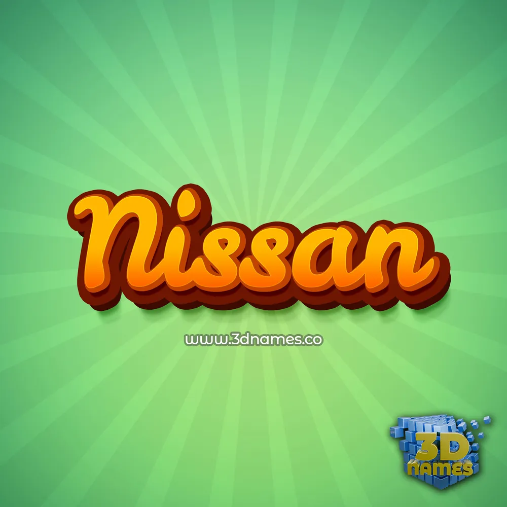 nissan in Green Rays style - 3D name wallpaper
