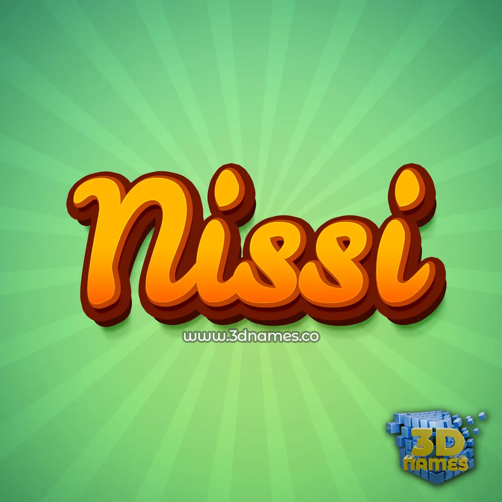 nissi in Green Rays style - 3D name wallpaper