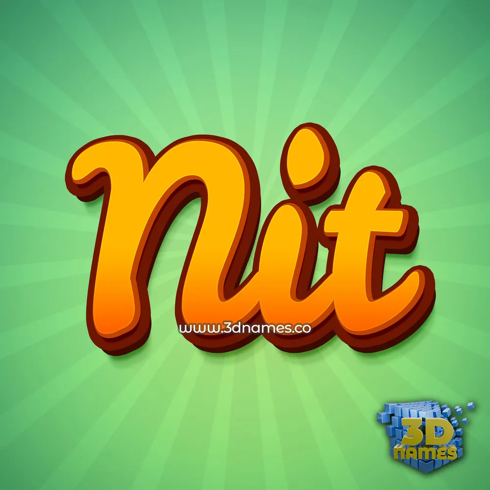 nit in Green Rays style - 3D name wallpaper
