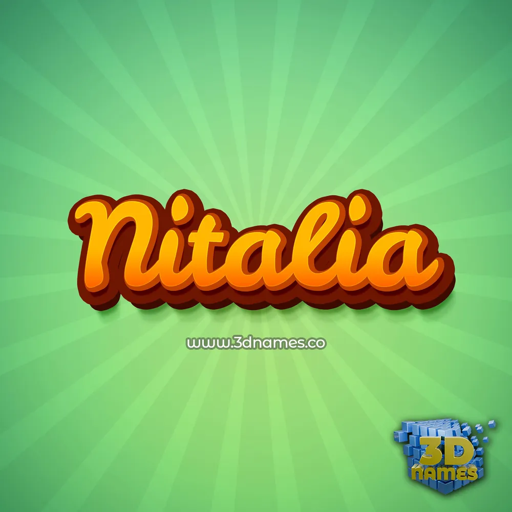 nitalia in Green Rays style - 3D name wallpaper