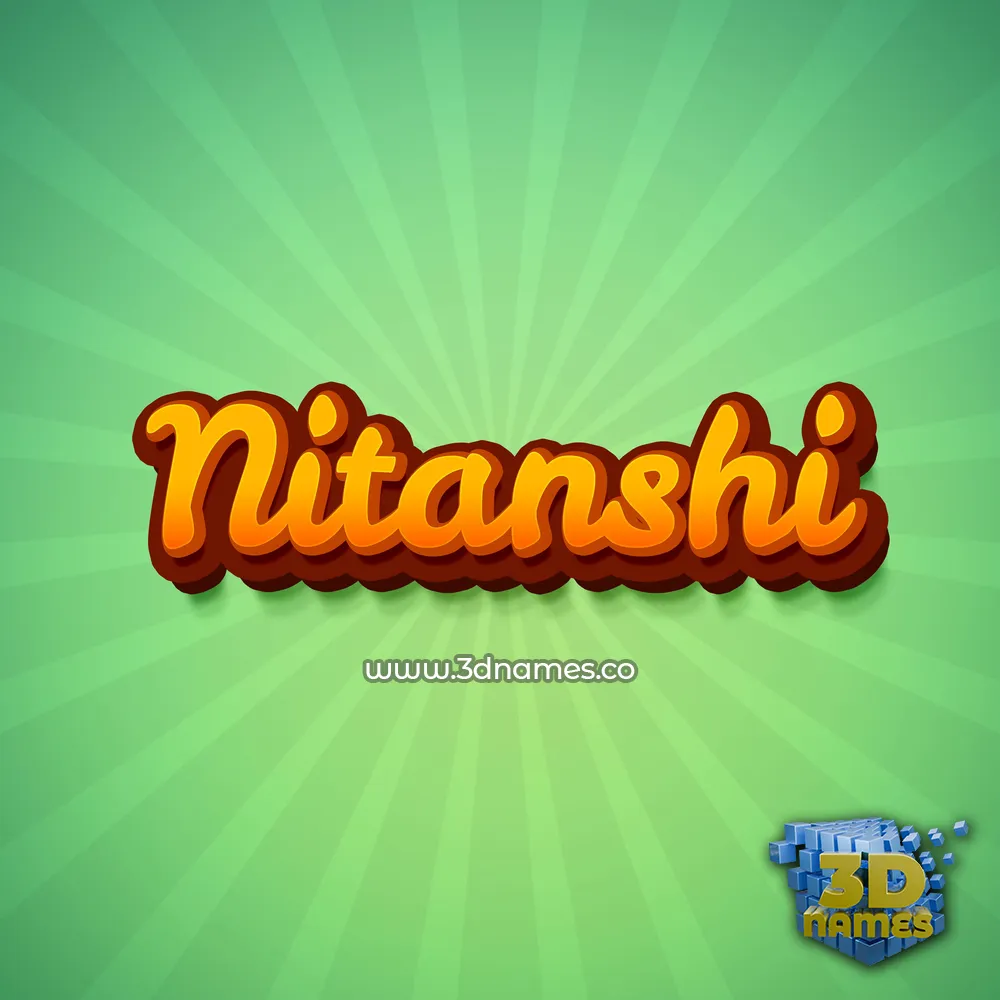 nitanshi in Green Rays style - 3D name wallpaper