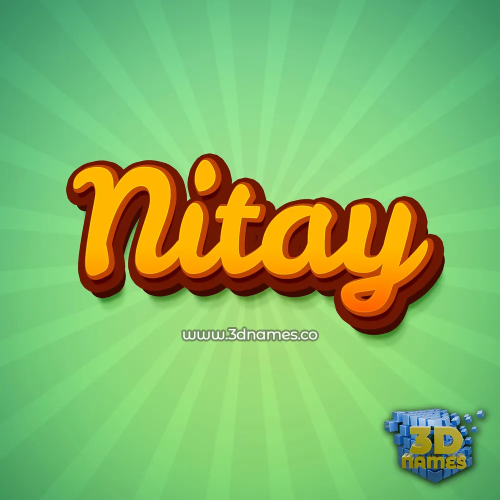 nitay in Green Rays style - 3D name wallpaper
