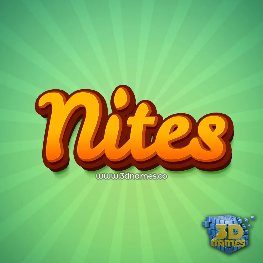 nites in Green Rays style - 3D name wallpaper