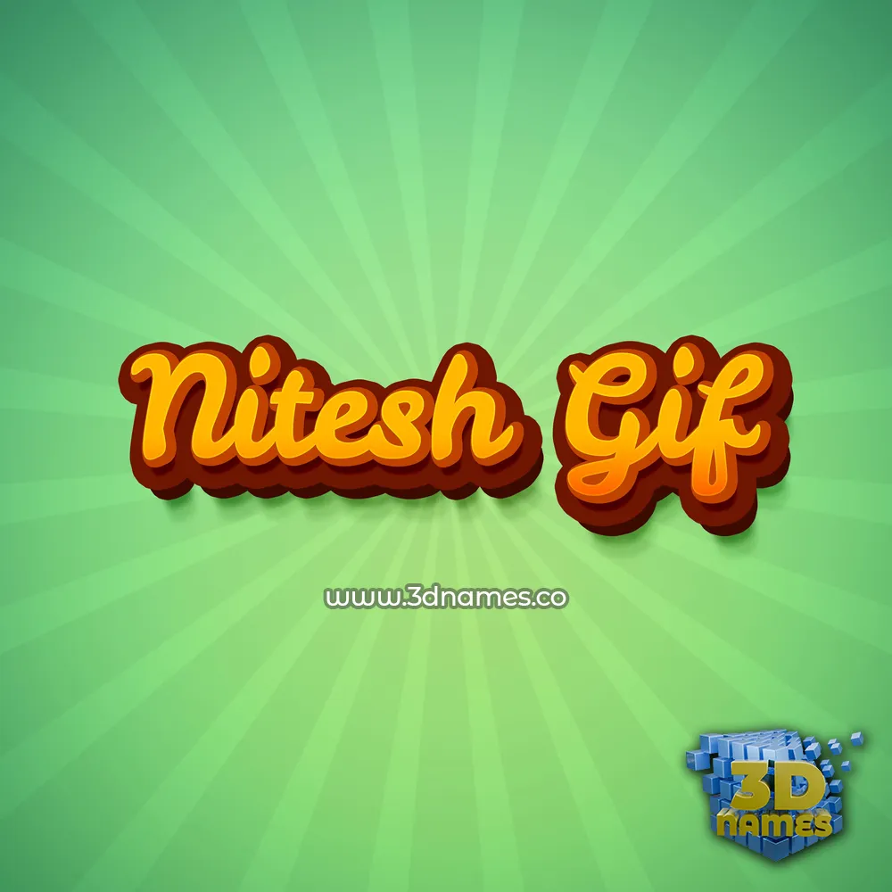nitesh gif in Green Rays style - 3D name wallpaper