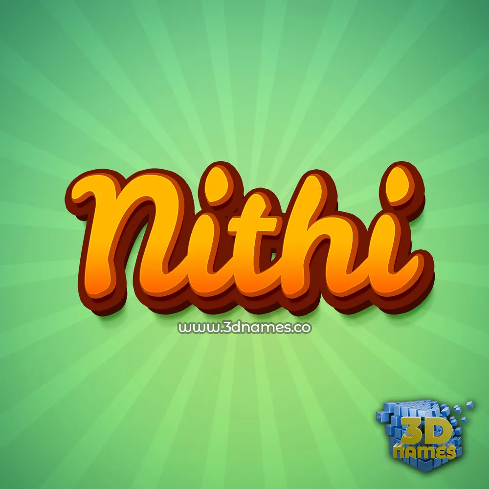 nithi in Green Rays style - 3D name wallpaper