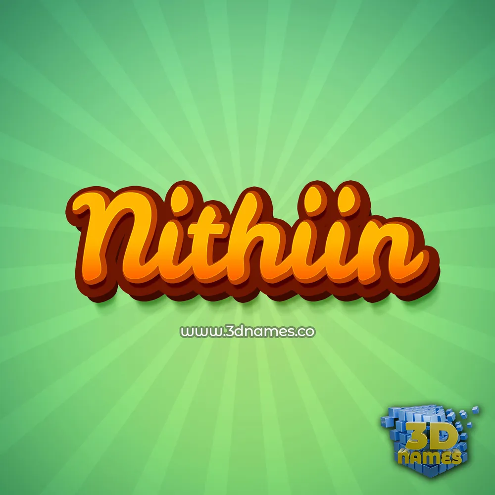 nithiin in Green Rays style - 3D name wallpaper