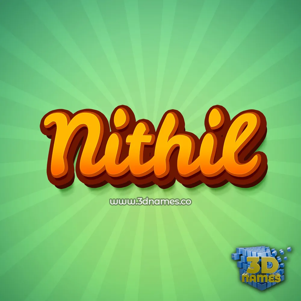 nithil in Green Rays style - 3D name wallpaper