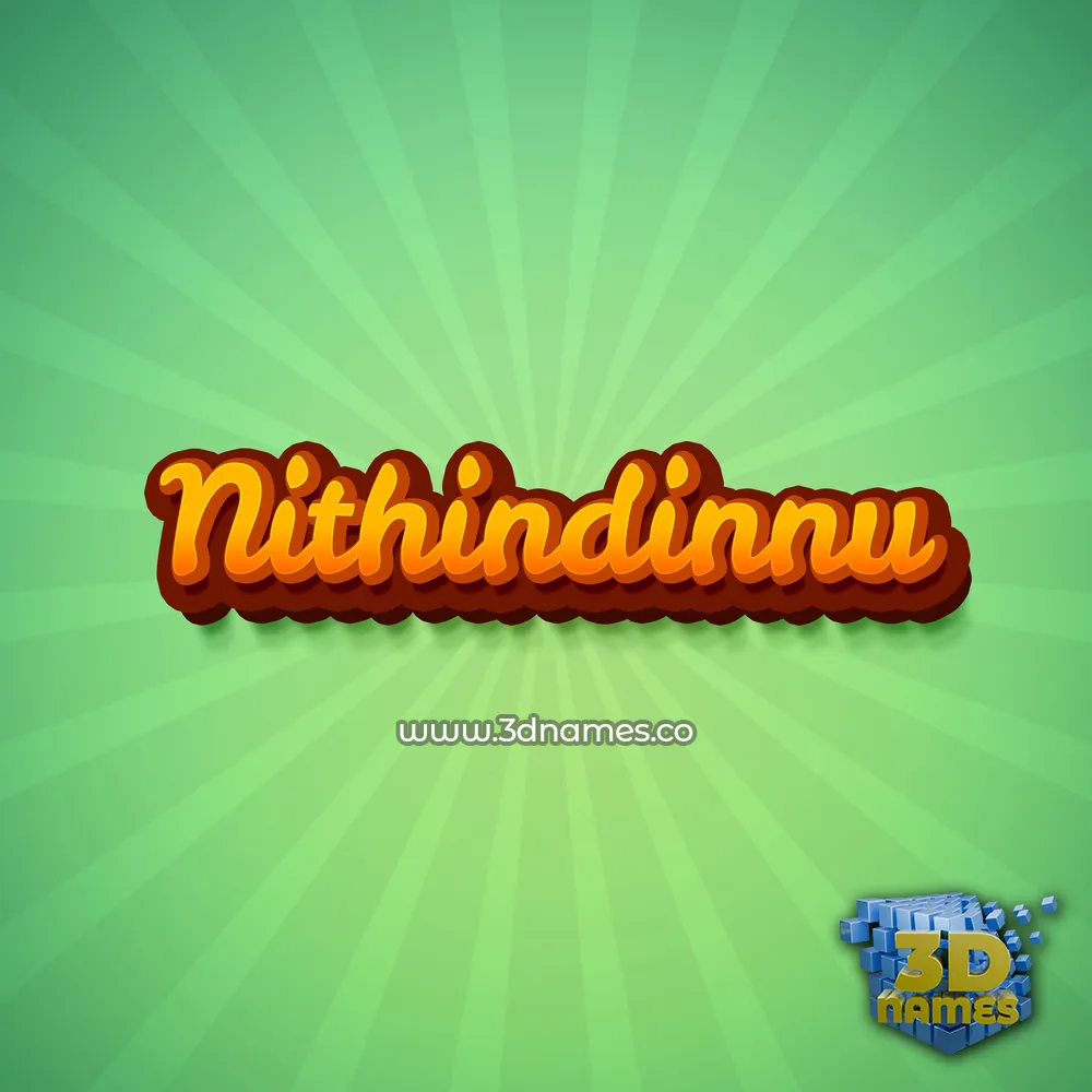 nithindinnu in Green Rays style - 3D name wallpaper
