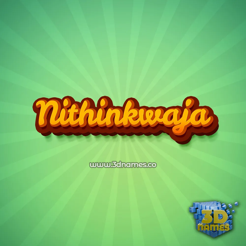 nithinkwaja in Green Rays style - 3D name wallpaper