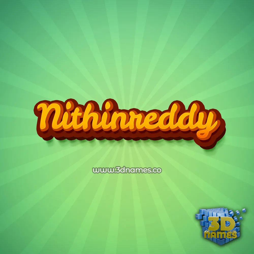 nithinreddy in Green Rays style - 3D name wallpaper