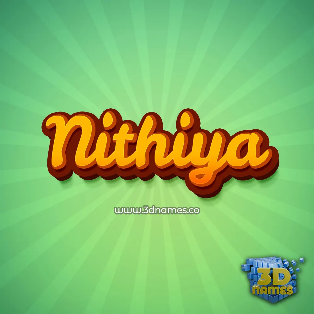 nithiya in Green Rays style - 3D name wallpaper