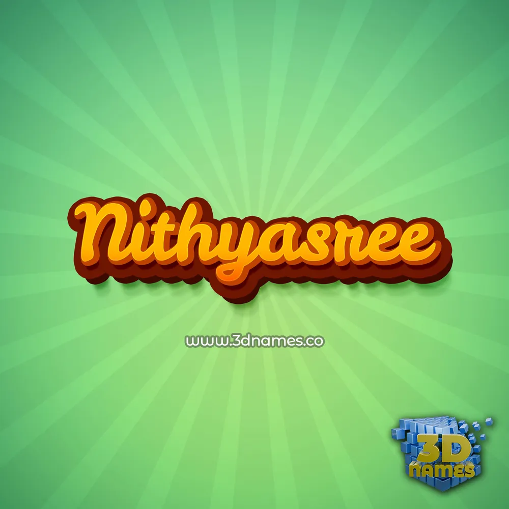 nithyasree in Green Rays style - 3D name wallpaper