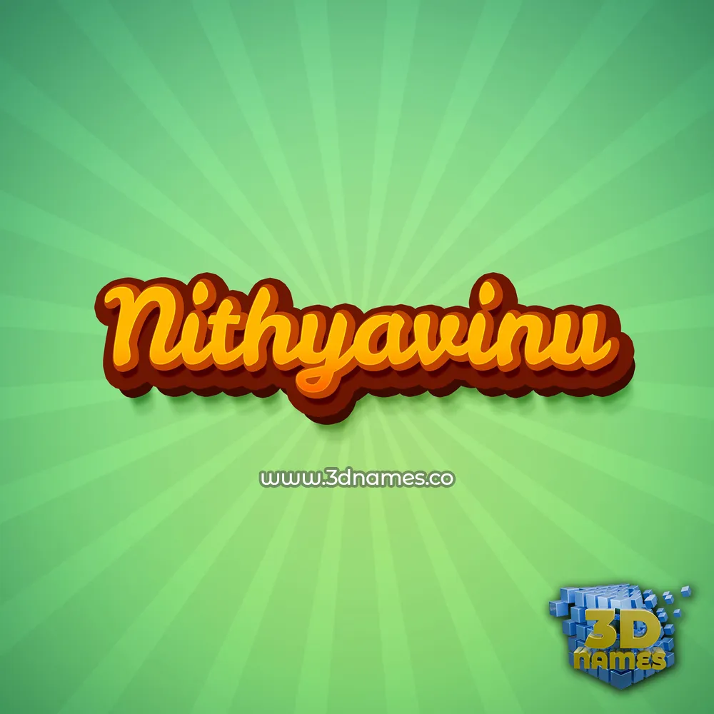 nithyavinu in Green Rays style - 3D name wallpaper