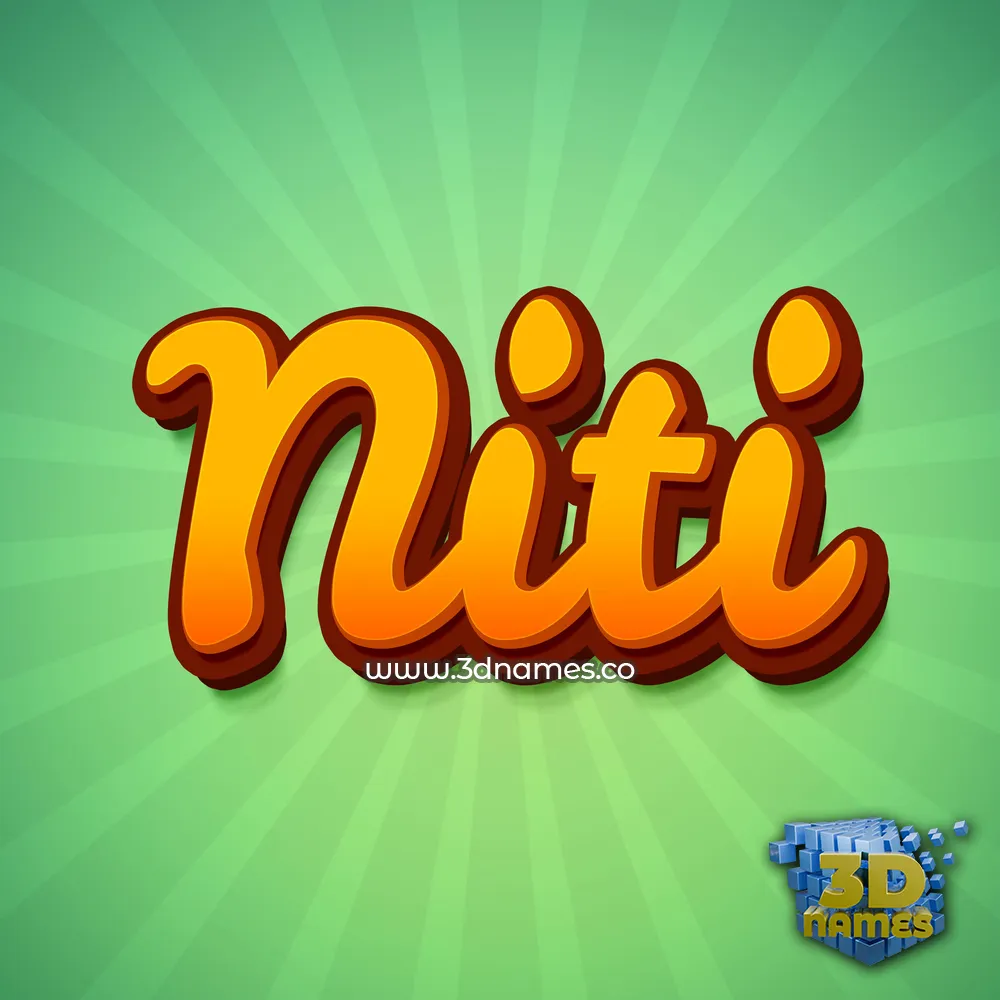 niti in Green Rays style - 3D name wallpaper