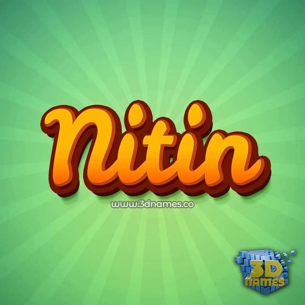 nitin in Green Rays style - 3D name wallpaper
