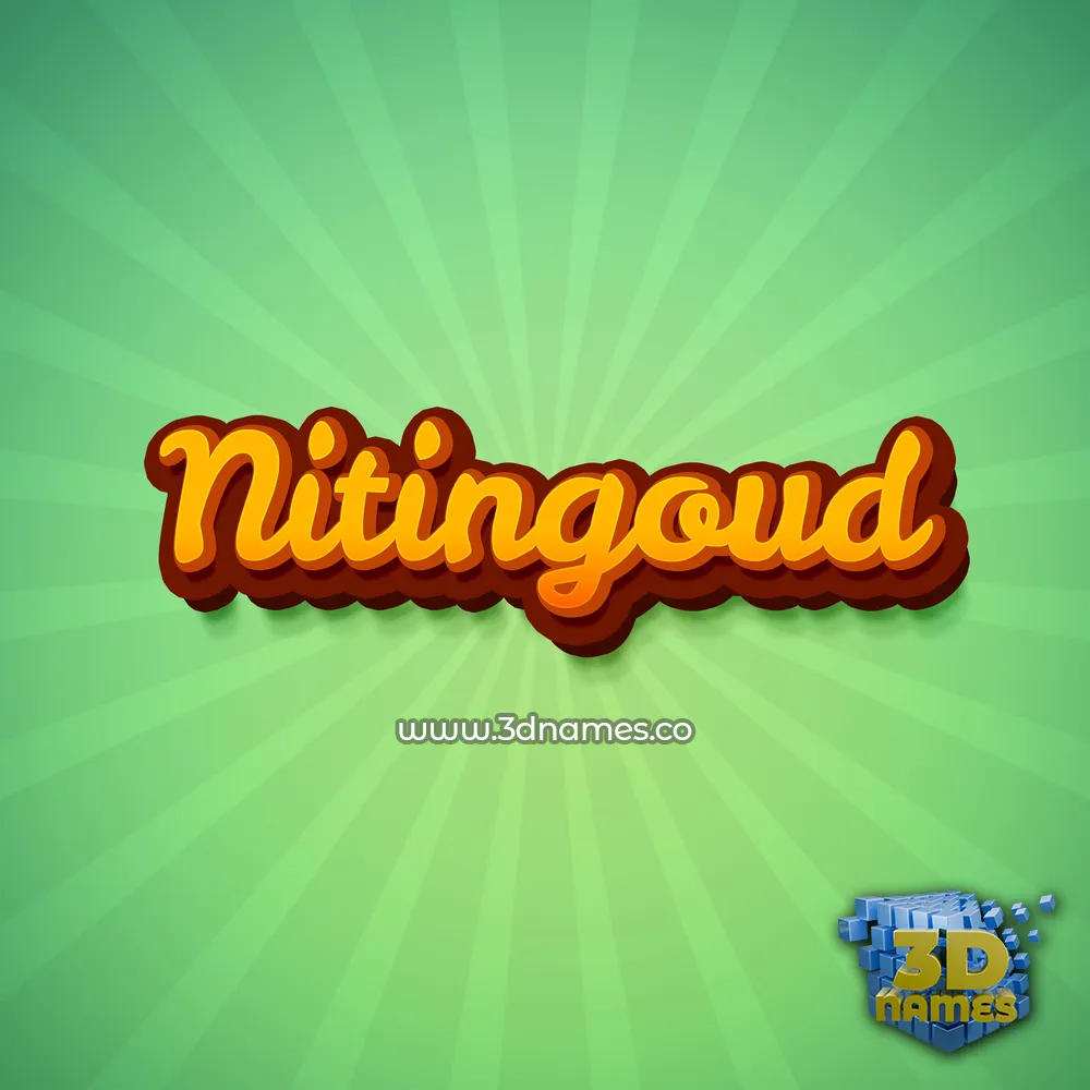 nitingoud in Green Rays style - 3D name wallpaper