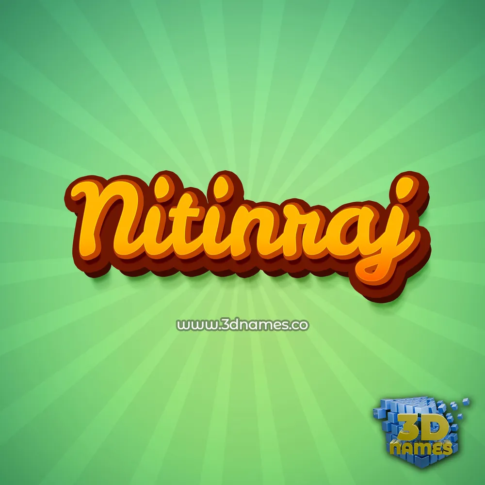 nitinraj in Green Rays style - 3D name wallpaper