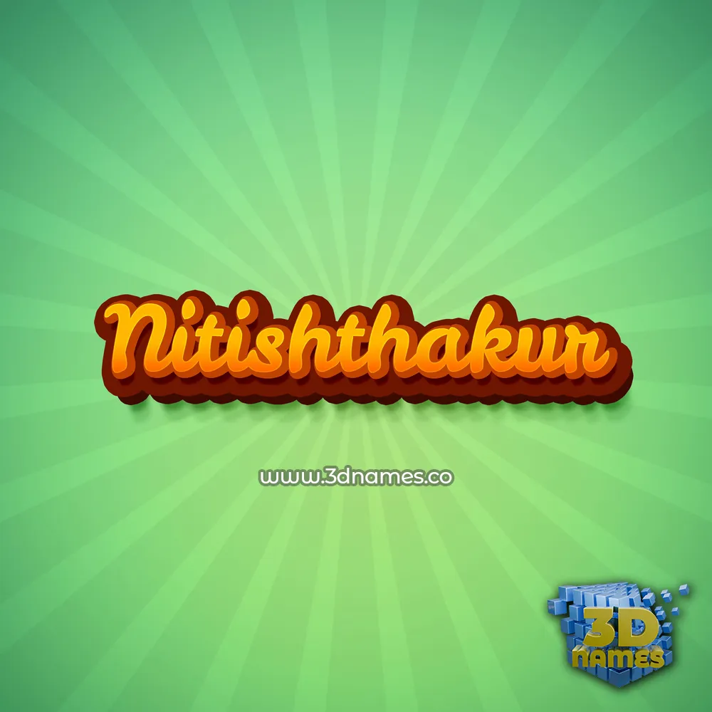 nitishthakur in Green Rays style - 3D name wallpaper
