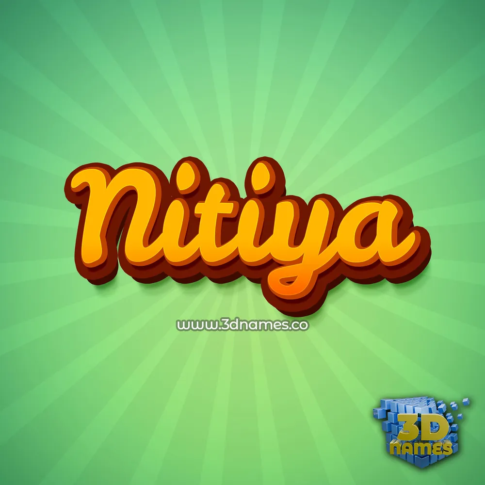 nitiya in Green Rays style - 3D name wallpaper
