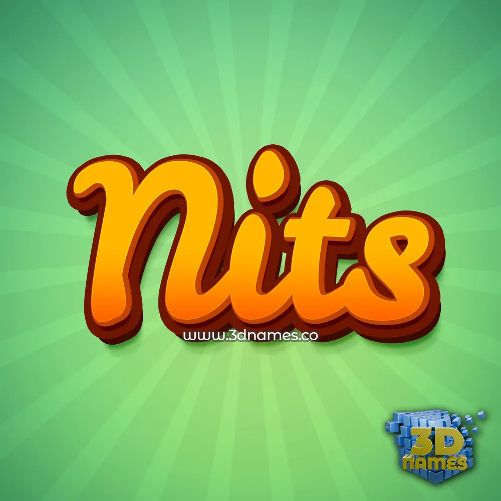 nits in Green Rays style - 3D name wallpaper