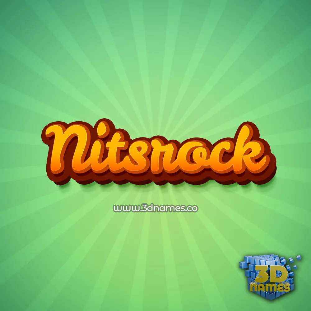 nitsrock in Green Rays style - 3D name wallpaper
