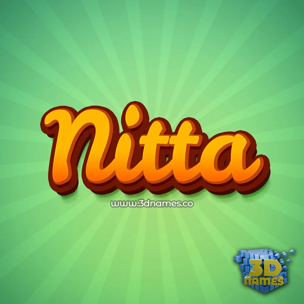 nitta in Green Rays style - 3D name wallpaper
