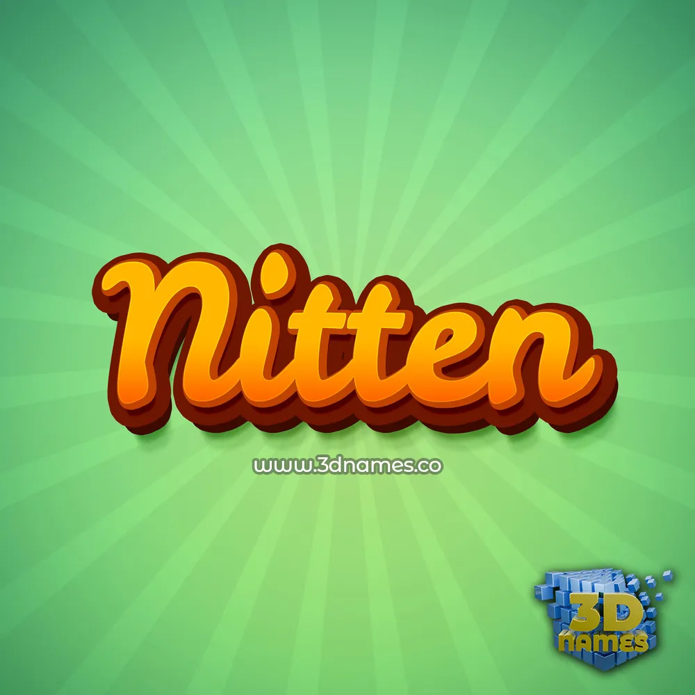 nitten in Green Rays style - 3D name wallpaper