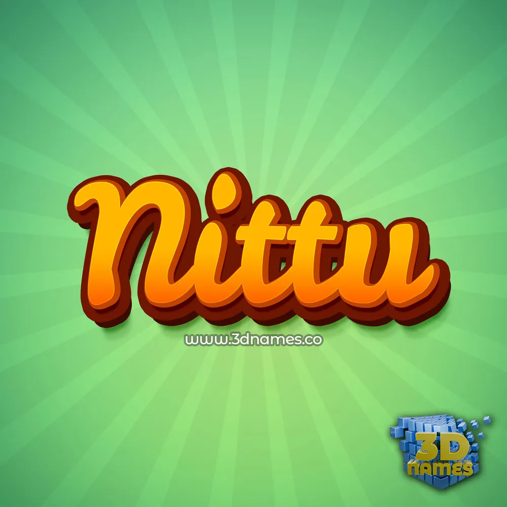 nittu in Green Rays style - 3D name wallpaper