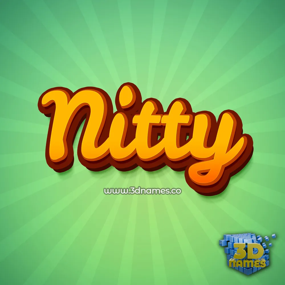 nitty in Green Rays style - 3D name wallpaper