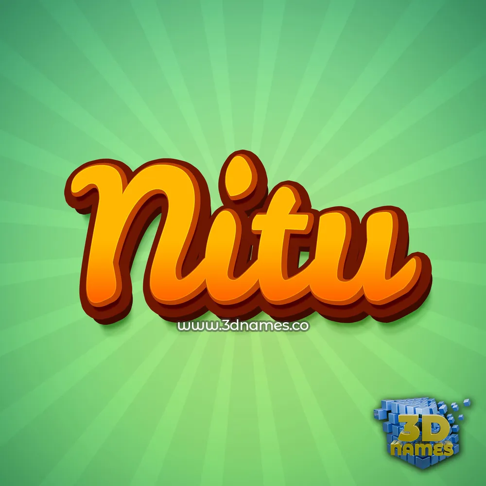 nitu in Green Rays style - 3D name wallpaper