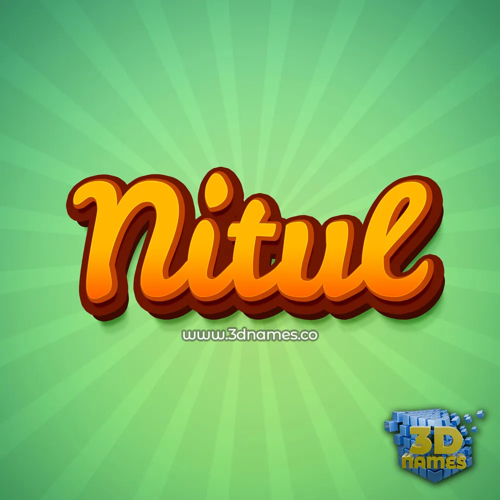 nitul in Green Rays style - 3D name wallpaper