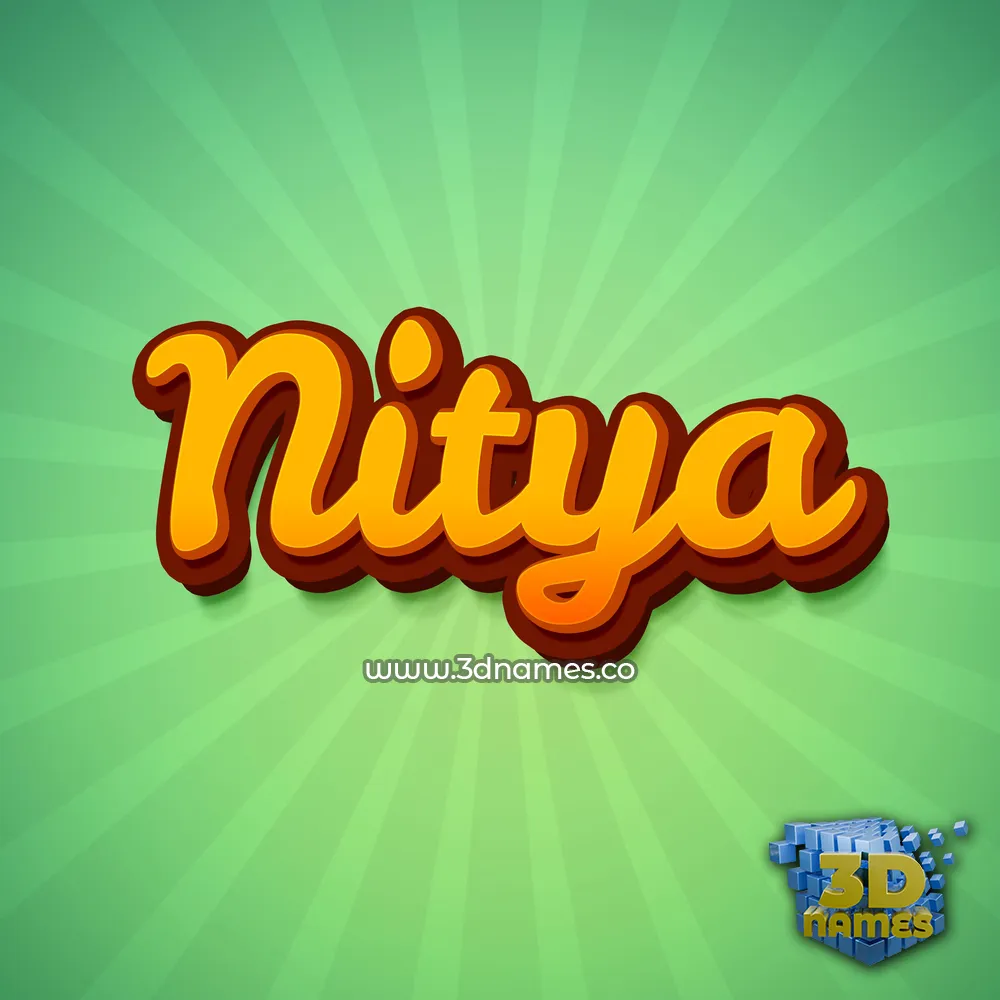 nitya in Green Rays style - 3D name wallpaper