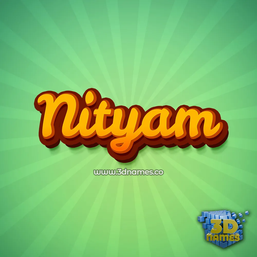 nityam in Green Rays style - 3D name wallpaper