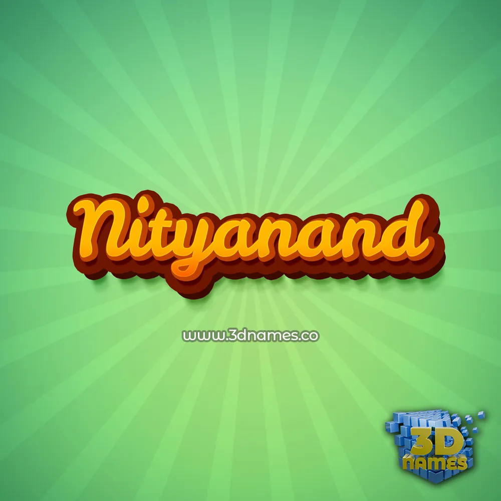 nityanand in Green Rays style - 3D name wallpaper
