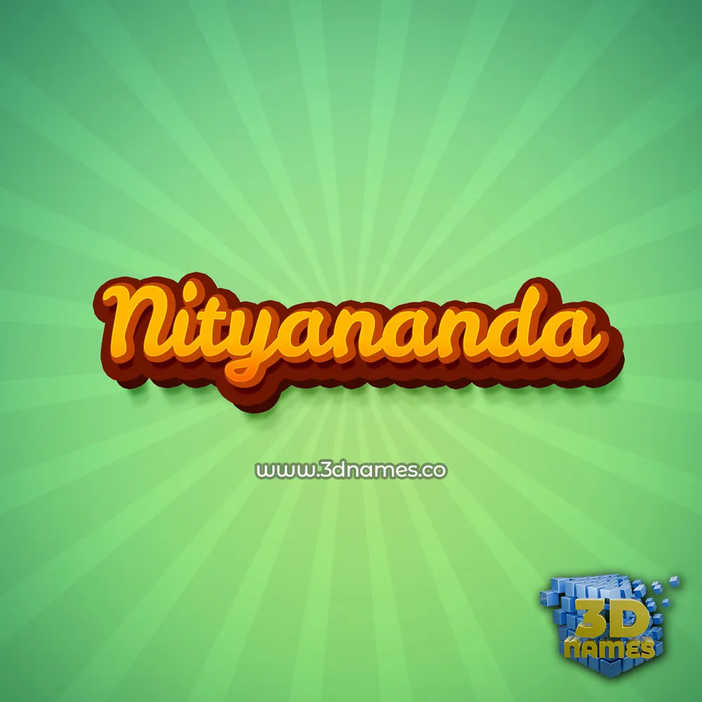 nityananda in Green Rays style - 3D name wallpaper