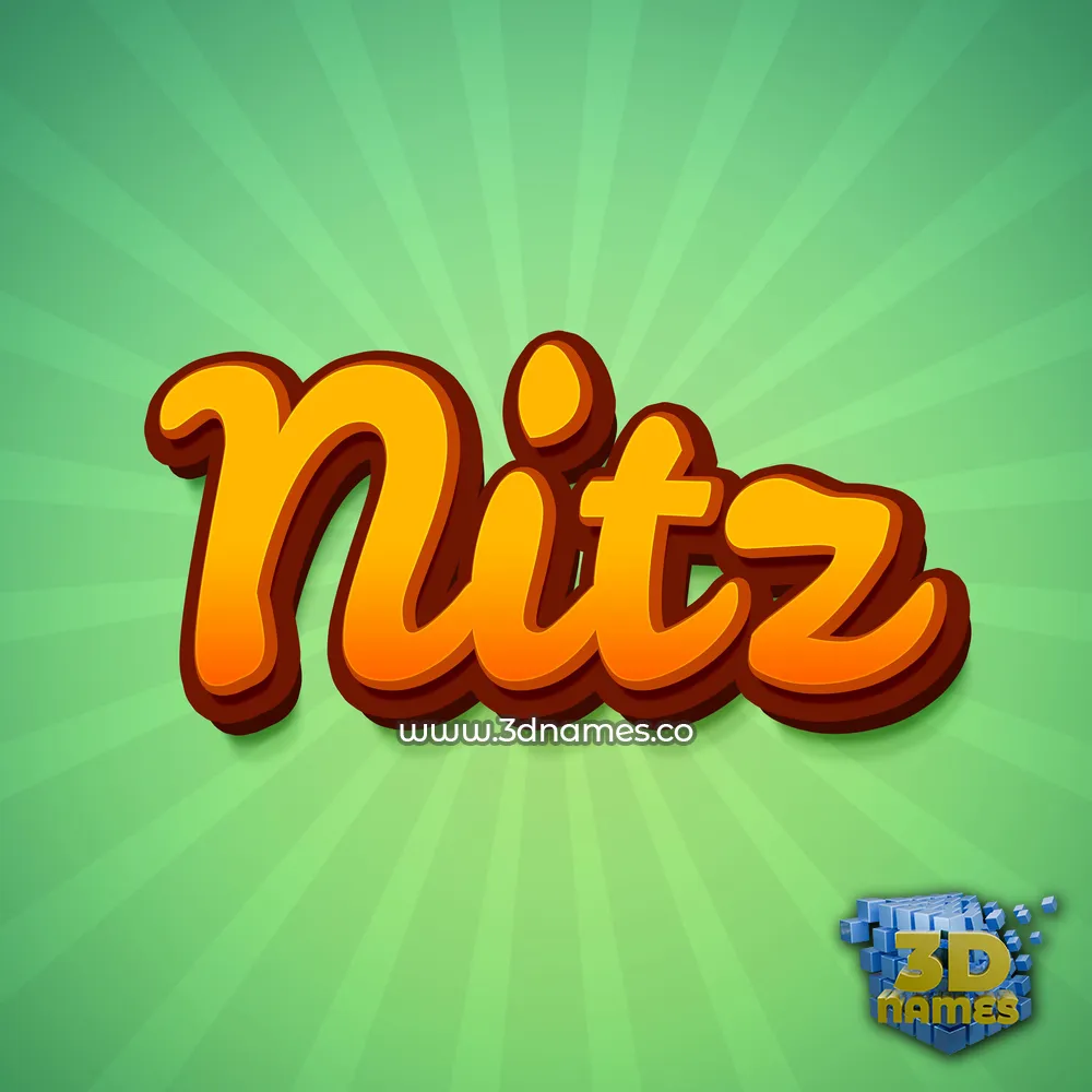 nitz in Green Rays style - 3D name wallpaper