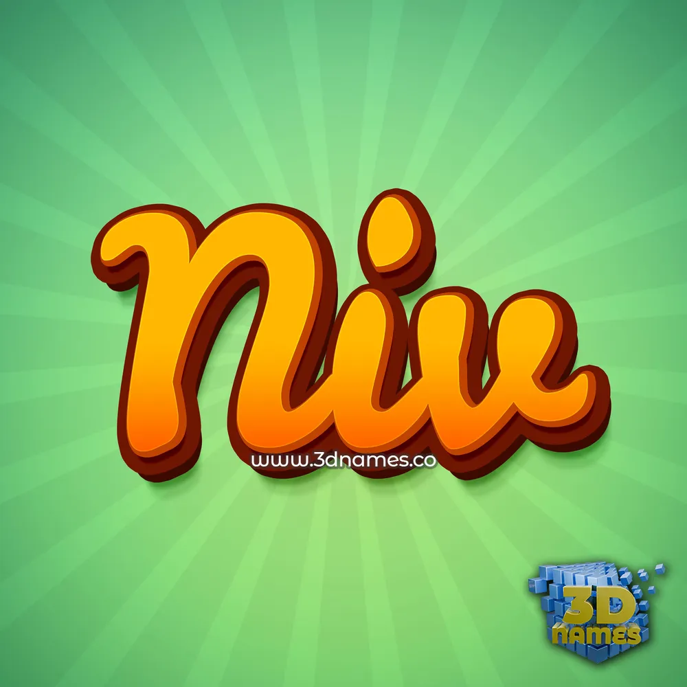 niv in Green Rays style - 3D name wallpaper