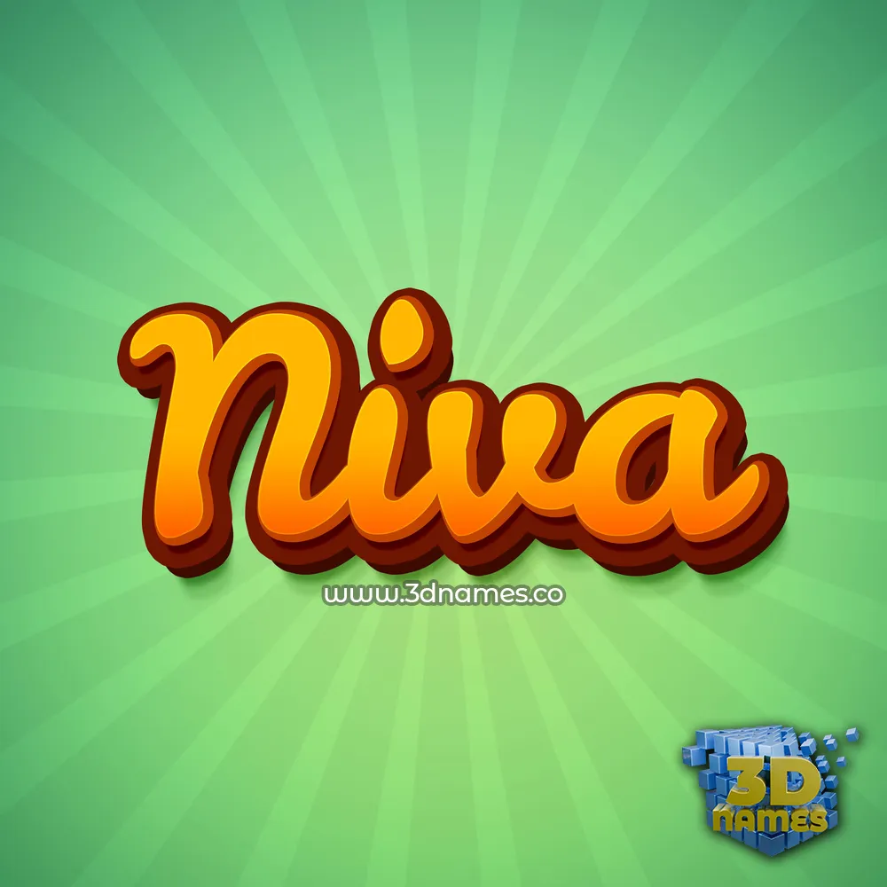 niva in Green Rays style - 3D name wallpaper