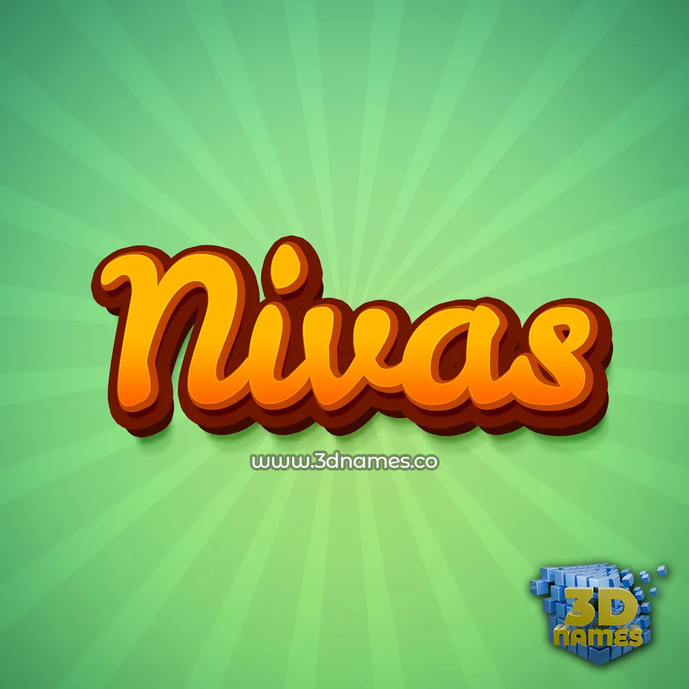nivas in Green Rays style - 3D name wallpaper