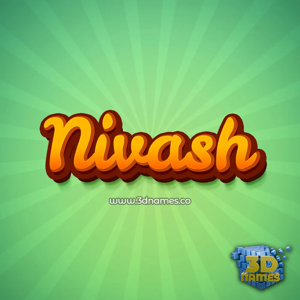 nivash in Green Rays style - 3D name wallpaper