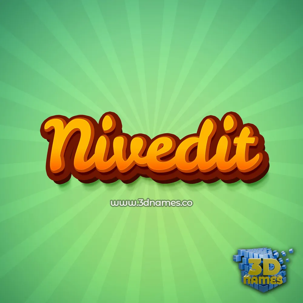 nivedit in Green Rays style - 3D name wallpaper