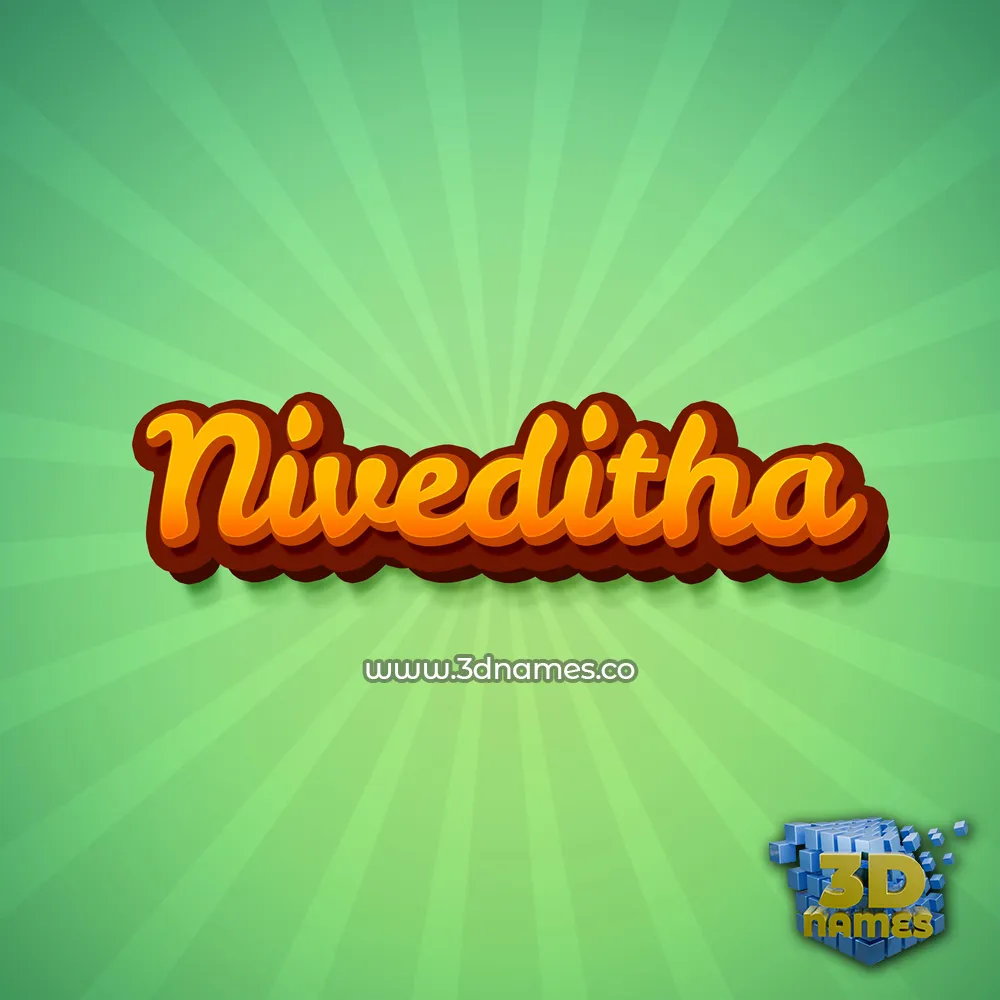 niveditha in Green Rays style - 3D name wallpaper