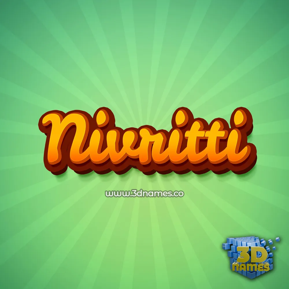 nivritti in Green Rays style - 3D name wallpaper