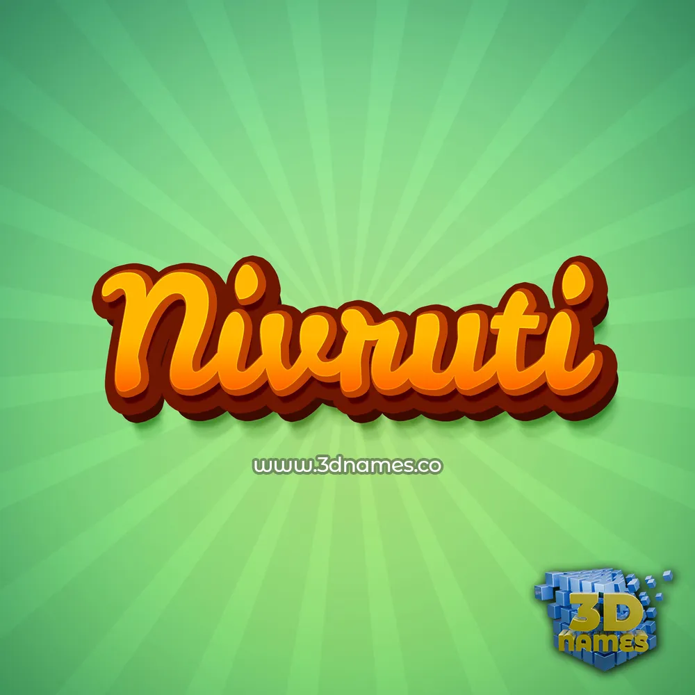 nivruti in Green Rays style - 3D name wallpaper
