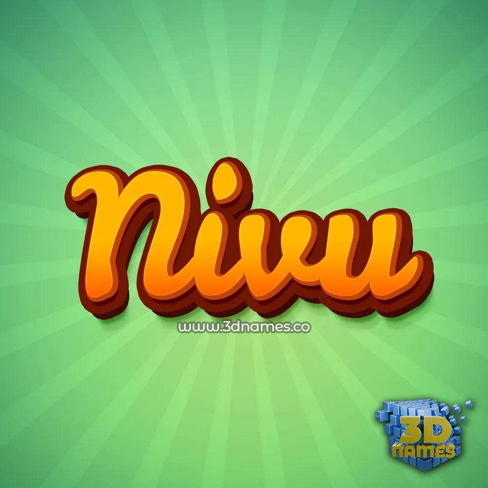 nivu in Green Rays style - 3D name wallpaper