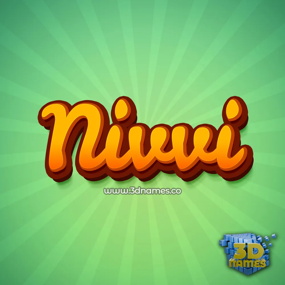 nivvi in Green Rays style - 3D name wallpaper