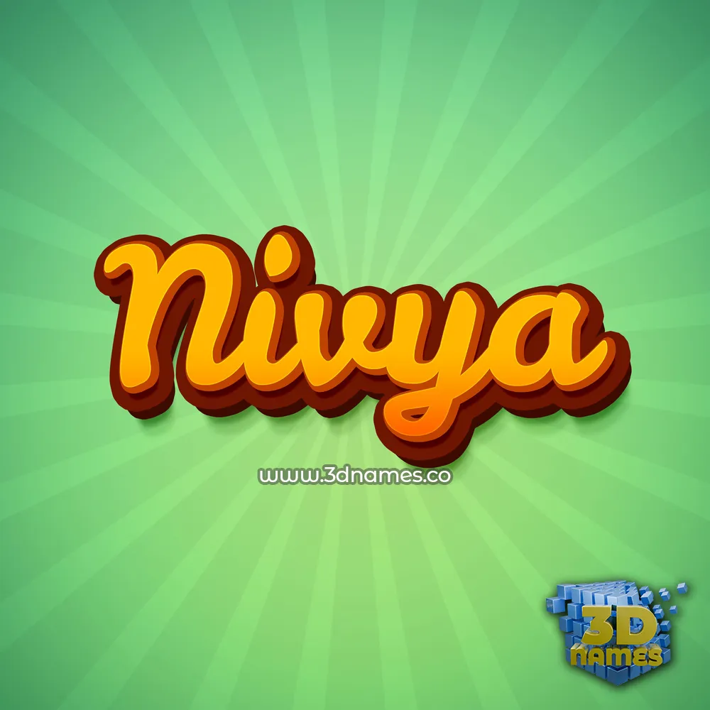 nivya in Green Rays style - 3D name wallpaper