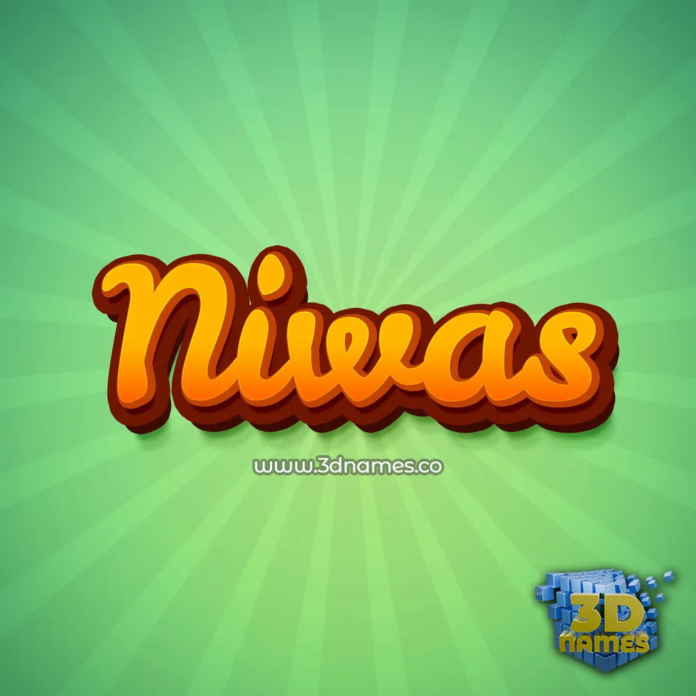 niwas in Green Rays style - 3D name wallpaper