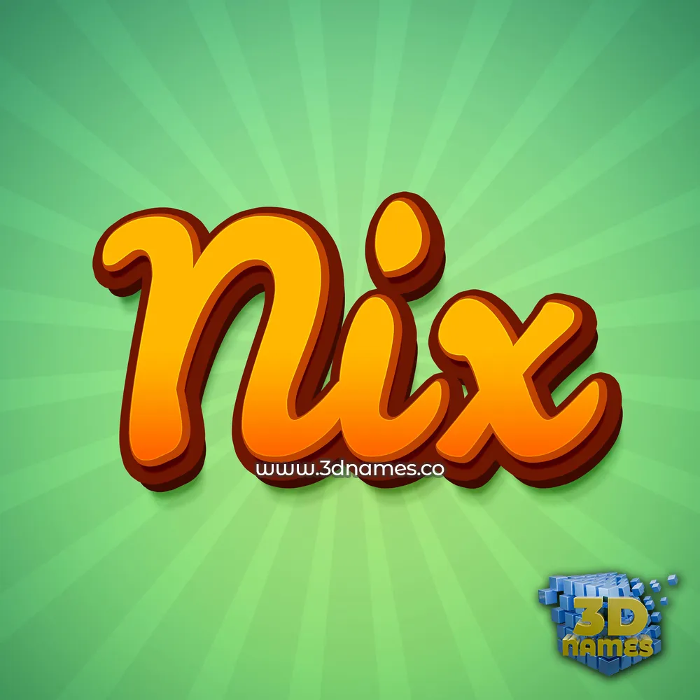 nix in Green Rays style - 3D name wallpaper