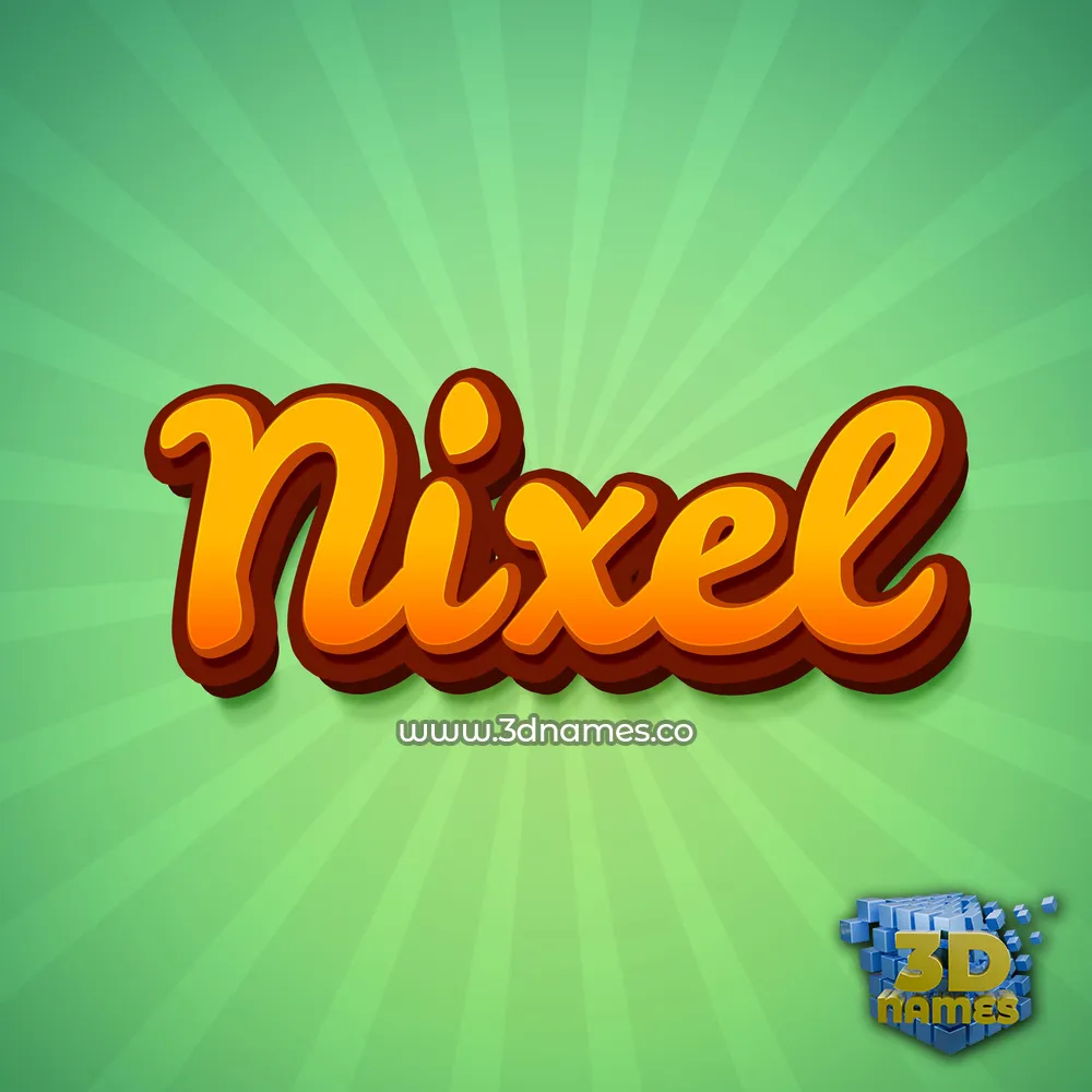 nixel in Green Rays style - 3D name wallpaper